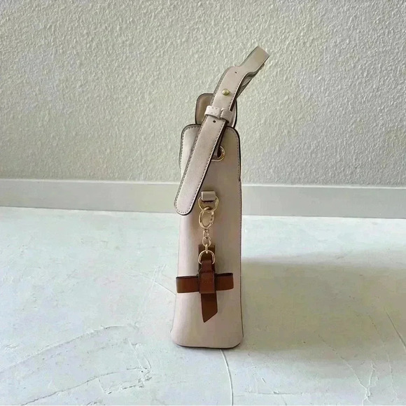 ELLE Shoulder Bag Two Way Crossbody Bag Beige Khaki - Picture 3 of 14